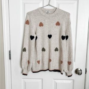 Heart Print Sweater | Reitmans | XS